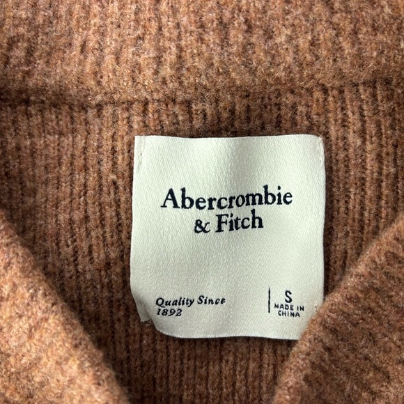 Abercrombie & Fitch Women's Small Tunic Sweater Neutral Nylon Blend Winter Fall - Picture 4 of 5